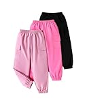 Girls 4T 5T Toddler Girls Pants 3-Pack Cargo Joggers Little Girl Pink Black Rose Red Casual Elastic Waist Athletic Pants