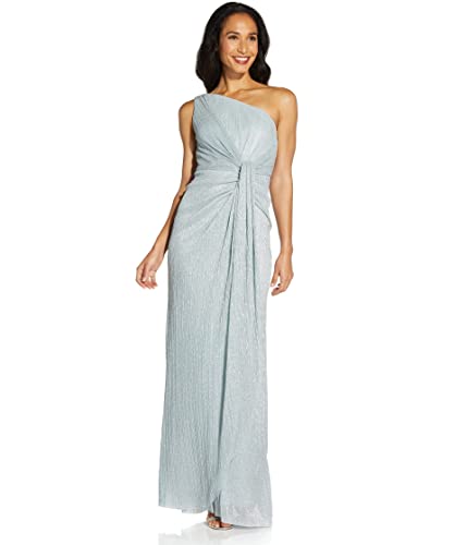 Image of Adrianna Papell One Shoulder Pleated Draped Starburst Gown