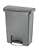 Rubbermaid Commercial Products Streamline Slim Step-On Plastic Trash/Garbage Can, 8-Gallon, Gray, Wastebasket for Home/Kitchen/Hospital/Healthcare Facility