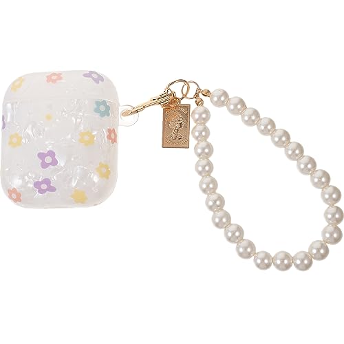 Angoily Shell Pattern Earphone Cover for Protective Case Pouch Beaded Chain Keychain for Travel and Everyday Use