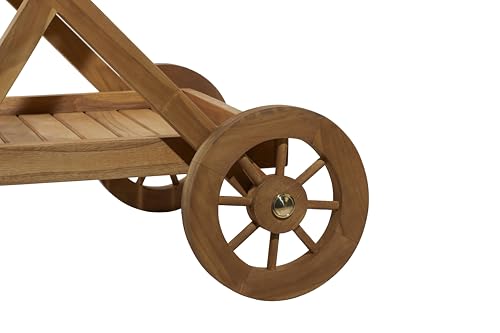 Deco-79-Teak-Wood-Indoor-Outdoor-Rolling-2-Shelf-Bar-Cart-with-Wheels-and-Handle-32-x-21-x-32-Brown Deco 79 Teak Wood Indoor Outdoor Rolling 2 Shelf Bar Cart with Wheels and Handle 32 x 21 x 32 Brown