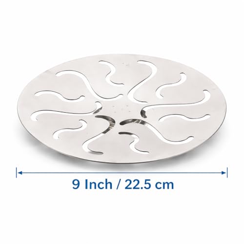 Image of 7Seas Roti Stand Stainless Steel Chapati Holder with Airflow Cut Design, Raised Base Heat Retention, 9 Inch Steel Roti Plate for Keeping Rotis Warm, Phulka Paratha Table Serving for Home & Kitchen