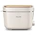Philips Eco Conscious Edition Toaster 5000 Series, HD2640/11 & Philips Eco Conscious Edition Kettle 5000 Series, Cordless + 360° Pirouette Base, Silk White Matt Finish, HD9365/11