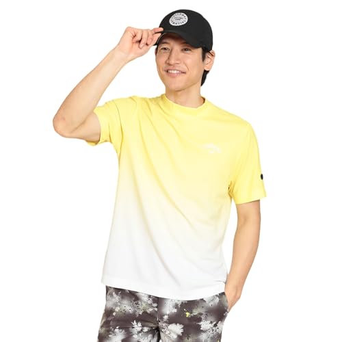 [キャロウェイ] メンズ 半袖 モックネックシャツ (グラデーションプリント・吸汗速乾性) / ゴルフ インナー / C24134127 1060_イエロー L