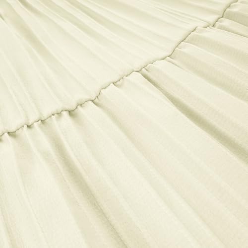 Girls Summer Boho Flowy Maxi Skirt Casual Tiered A-Line Skirts 2025 Trendy Elastic High Waist Pleated Long Dress3