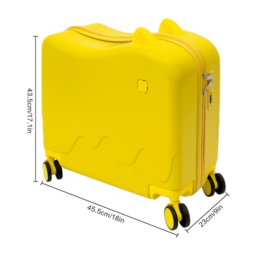 18" Kids Ride-On Suitcase, Children's Luggage Case, Rolling Luggage With Lock2