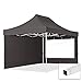 TOOLPORT 3x4,5m Faltpavillon Pavillon Partyzelt Gazebo Stahl 30mm, 2 Seitenteile, Panoramafenster, grau