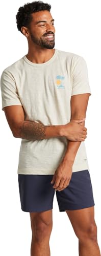 T-shirt pour homme Life is Good Palms flammé bleu été coupe ajustée