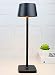 Lampada da tavolo a LED senza fili ricaricabile, lampada da scrivania a batteria da 5200 mAh, luce in metallo portatile USB, piccola luce da comodino da comodino per bar ristorante, Nero