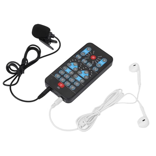 Image of Voice Changer Mini Portable External Voice Changing Device, 8 Sound Effect Live Sound Card Voice Changer with Microphone Earphone and Data Cable for Mobile Phone Computer