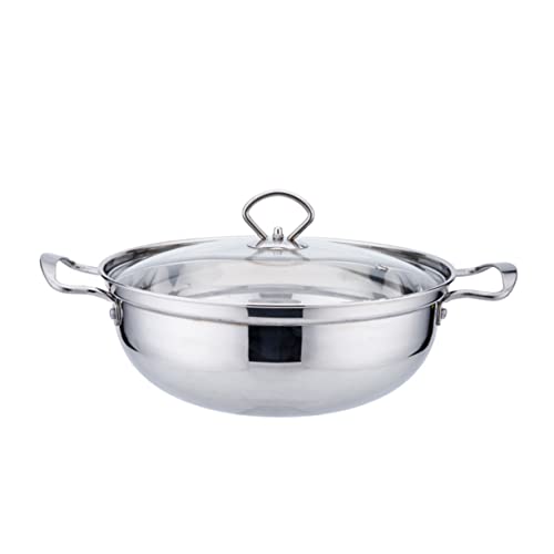 TOPBATHY Stainless Steel Soup Pot Stock Pot for Healthy Cooking Glass Lid for Household Use