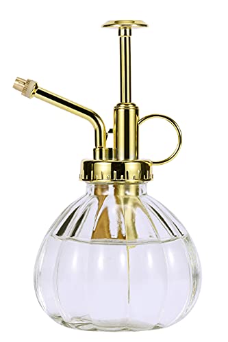 Vaporisateur Pour Plantes En Verre Vintage - 240 Ml, Pompe Plastique Bronze - Pour Succulentes, Orchidées - Arrosoir & Décoration