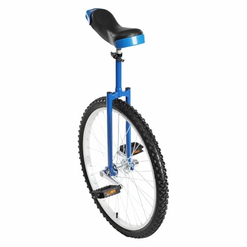 LOYALHEARTDY 24 inch Wheel Outdoor Unicycle Adjustable Seat Altitude Exercise Bicycle Fit Adults Kids Outdoor Sports Fitness Cycling Activity (Blue)