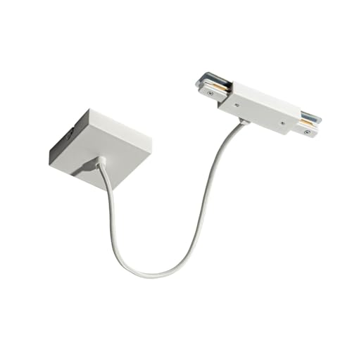 QAZQA Fuente de alimentación con placa de montaje cuadrada para raíl monofásico blanco - Iconic Acero/Plástico/Metálica Cuadrada Adecuado para LED Max. x Watt