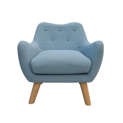 Sillón decorativo para niños con patas de madera y asiento tapizado de espuma de alta densidad, sofá individual para niños pequeños, asiento para niños y niñas, regalo para niños, muebles modernos