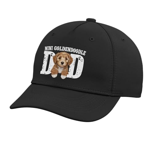 Mini Goldendoodle Dad Miniature Doodle Owner Adjustable Printed Baseball Hat, Black