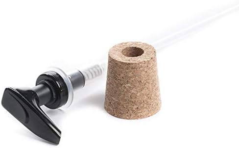 Factory Direct Craft Set of 6 Black Soap Dispenser Pump with Natural Cork Stopper