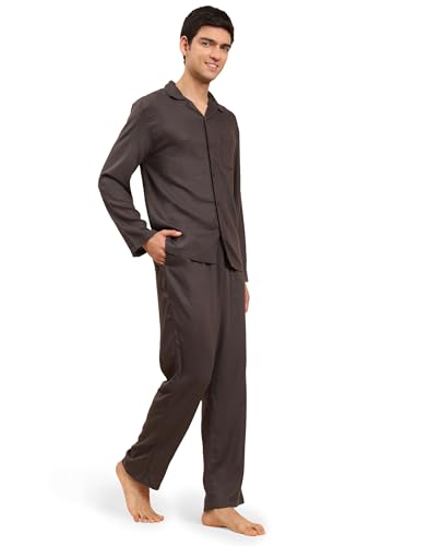 Image of B STORIES Men's 100% Cotton Full Sleeve PJ Set - Checkered Nightwear Set | Soft Loungewear | Comfortable Sleepwear | Stylish Casual Home Wear Shirt & Pant (S-XXL)