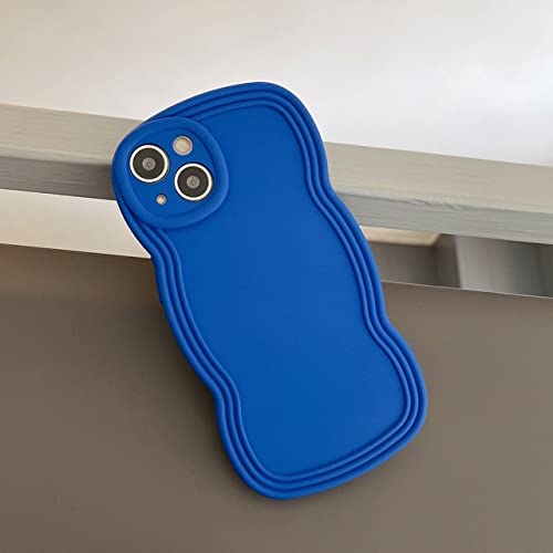Coque silicone liquide iPhone 12 Pro bleu marine style ondulé
