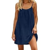Générique Robe Caraco Dos Nu sans Manches pour Femme, Robe à Bretelles Spaghetti, Robe d'Été Courte Légère Chic et Élégante, Idéale pour Plage, Vacances, Loisirs et Soirée Dos Nu Plongeant