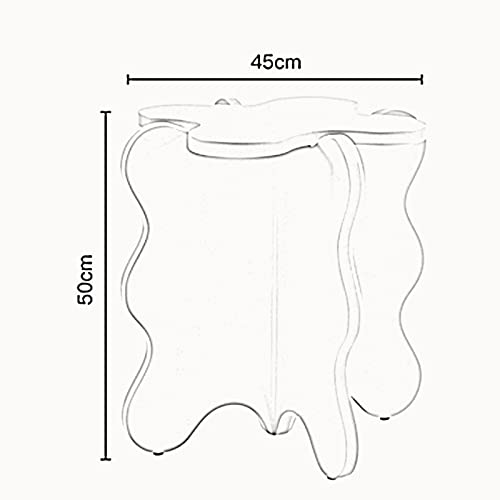 Xbaoming Coffee Table, Mini Petal Coffee Table Cartoon Solid Wood Wave Side Table Simple Bedroom Bedside Colored Small Table,Purple #TOP2