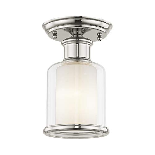 Livex Lighting 40200-35 1-Light Ceiling Mount, Polished Nickel