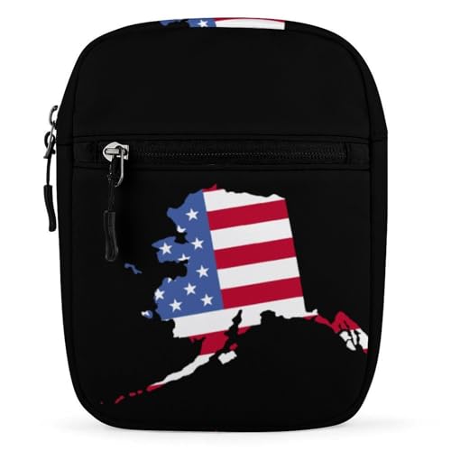 Alaska State Map Flag Mini Crossbody Bag Anti-Theft Side Shoulder Bags Messenger Bag Unisex