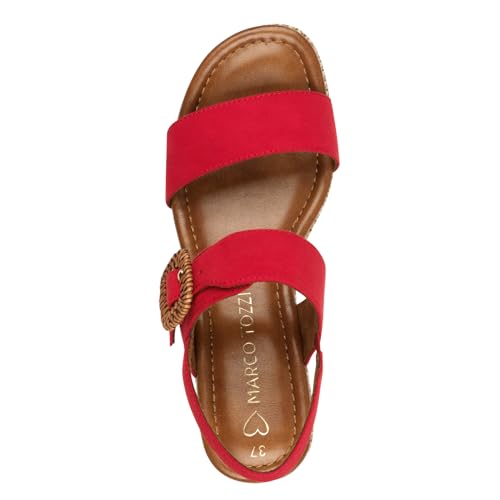 MARCO TOZZI Women's Wedge Sandals Summer, red, 4 UK - Image 2