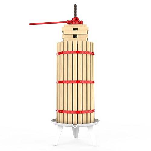 EJWOX 7.9 Gal Fruit & Wine Press with Beech Basket & Stand