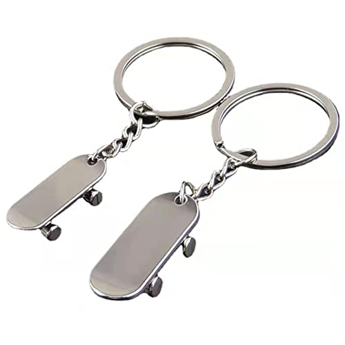 Schlüsselanhänger Partner, SchlüSselanhäNger Freundschaft, Schlusselanheger Personalisiert, 2 StüCk MäNner Frauen 3D-Skateboard mit Drehbaren Rädern Creative AutoschlüSselanhäNger Rucksack AnhäNger Cover