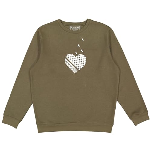 Palestine Heart Crewneck Olive M