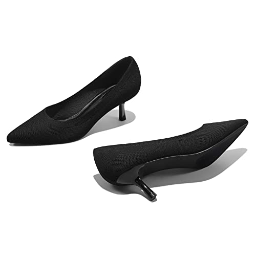 Mysoft Women's Pumps 2Inch Kitten Heel Pointed Toe Low Heel Dress Shoes A12-22X-Wlpu0805-6M #TOP3