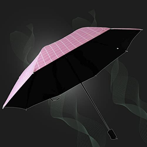 Image of KEKEMI 3 Fold Plain Pipine Umbrella for Men & Women