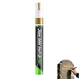 Grabstein Marker Stift zum Auffrischen verblasster Grabeinschriften, 2ml Grabstein Farbstift, wasserdichter Stein Aufbesserungsstift hohe Deckkraft für Grabschriften & Gedenkinschriften (1, Gold)