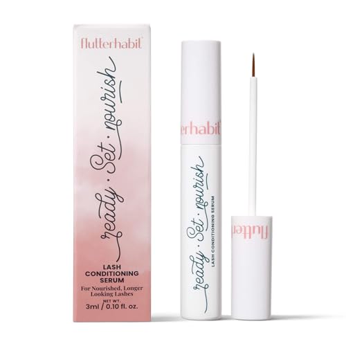 FlutterHabit Ready, Set, Nourish Lash Conditioning Serum - Lash Conditioner For Thicker & Fuller Lashes - Eyelash Serum for Women - Peptide Formula Lash Serum for Fuller Lashes - 3ML