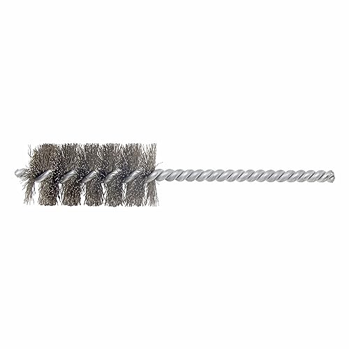 Image of Brush Research 83 Series Tube Brush-Cut For Power, 1.250 inch Brush Diameter, 302 Stainless Steel .010 inch Wire Fill, 2.5 inch Brush Length, 6 inch Overall Length, Made in USA (Pack of 6)