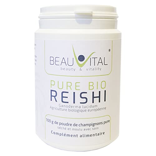Pure Bio Reishi 100g Ling-Zhi poudre de champignon médicinale de l'agriculture biologique de l'UE, végétalienne, sans additifs artificiels Cover