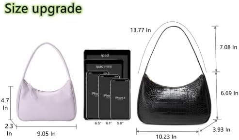 Shoulder Bags for Women, Cute Hobo Tote Handbag Mini Clutch Purse with Zipper Closure - Image 6