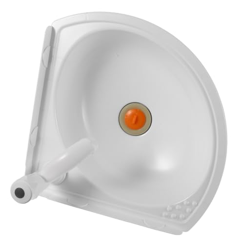 Lavabo de baño compacto de esquina montado en la pared con elegante lavabo de plástico triangular, diseño que ahorra espacio para baños pequeños, fácil de limpiar