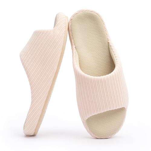 Image of Chantomoo Womens Slipper Memory Foam Comfy Rubber Sole House Bedroom Slipper Slides