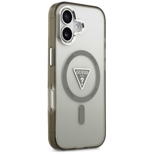 Coque iPhone 17 Guess IML Gradient Triangle Logo compatible MagSafe kaki protection chic - 4