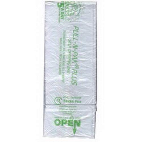 Crown Poly Pull-N-Pak Hippo Sak Self Opening Reinforced Sealed Bottom Plastic Wet Pak Bag White/Green Legend, 15" Length x 20" Depth | 3600/Pack