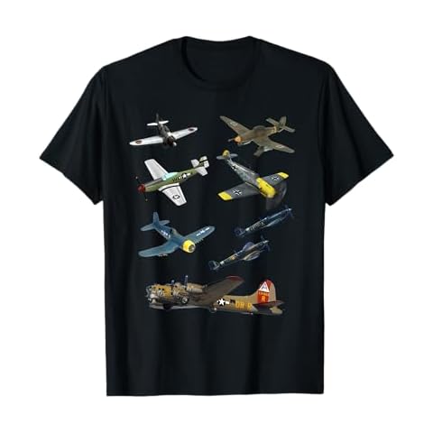 WW2 Planes Warbirds P51 Mustang Spitfire Messerschmitt T-Shirt Cover