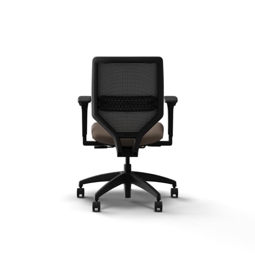 Image of HON Solve Office Chair, Ergonomic Office Chair Mesh Back Support, Adjustable Lumbar Support, Height Adjustable Arms, Black Frame, Bark