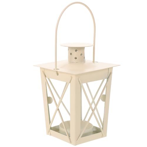 ARTSEWPLY Farol de Vela Decorativo de Hierro Color Blanco Diseño X para Bodas y Fiestas Románticas Farol de Mesa Ornamental Adecuado para Decoración de Eventos y Hogar