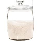 CokBlu 食品級高硼ケイ酸ガラス米桶 10kg 大容量 二重密封防虫防潮 米・小麦粉・砂糖・粗菓子多用途収納 厨房整理用米容器 蓋付き冷蔵庫対応 ファッション透明デザイン 清掃簡単​