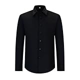 Camisa Camarero Hombre con Mangas LARGAS - Uniforme HOSTELERIA para Hombre - S834 (FR/ES, Letras, L, XL, Regular, Regular, Negro -1)