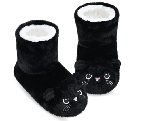 Image of DICUIRD Womens Slipper Socks Comfy&Warm Animal Non-Skid Bedroom Slipper Booties