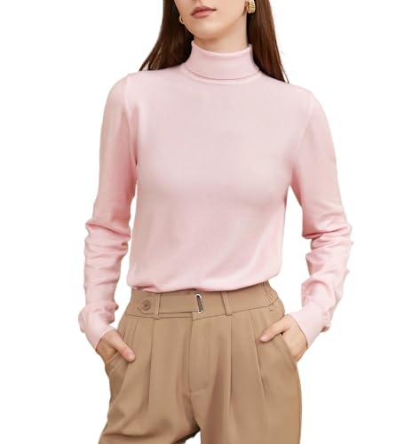 Image of DAIMIDY Turtleneck Sweaters for Women Long Sleeve Pullover Tops | Knitted Material| Soft, Warm and Breathable| High Resilience and Tensile Strength Design| Business Casual Tops| Dailywear