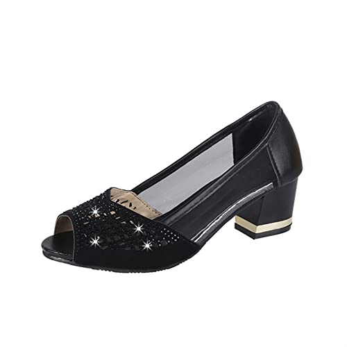 Heels For Women Summer Woman Pumps Open Toe High Heels Hollow out Women Sandals Dress Shoes Office Square Heel Ladies Shoes